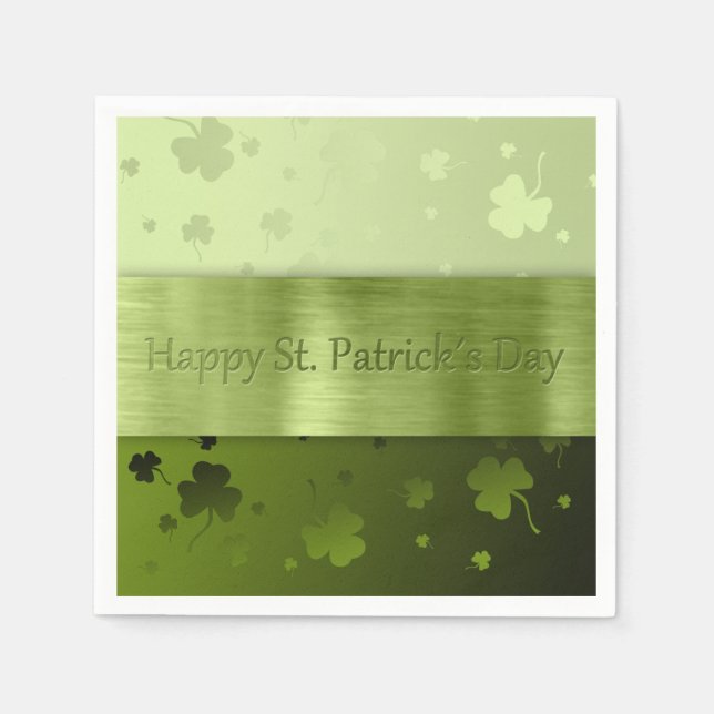 Noble St. Patrick's Day Shamrocks - Paper Napkin (Front)