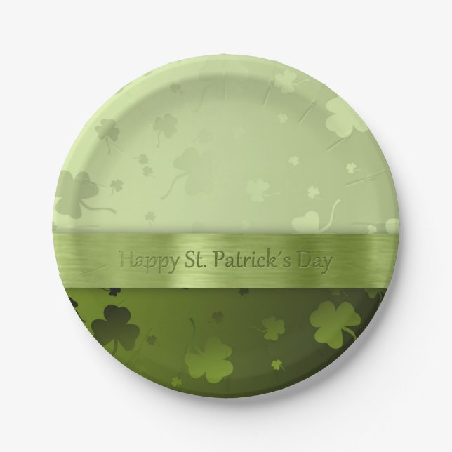 Noble St. Patrick's Day Shamrocks - Paper Plate (Front)