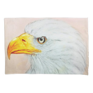 Noble White Eagle, Realistic Bird Sketch Pillowcase