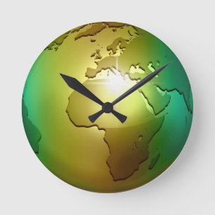 Noble World Globe - Round Wall Clock