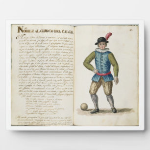 Nobleman playing football, Venetian (manuscript) Plaque