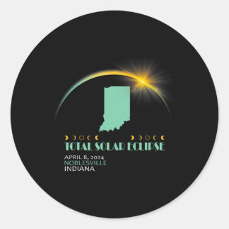 Noblesville 2024 Total Solar Eclipse 1  Classic Round Sticker