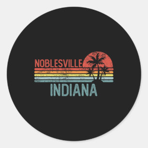 Noblesville Indiana Funny Usa City Trip Home Roots Classic Round Sticker