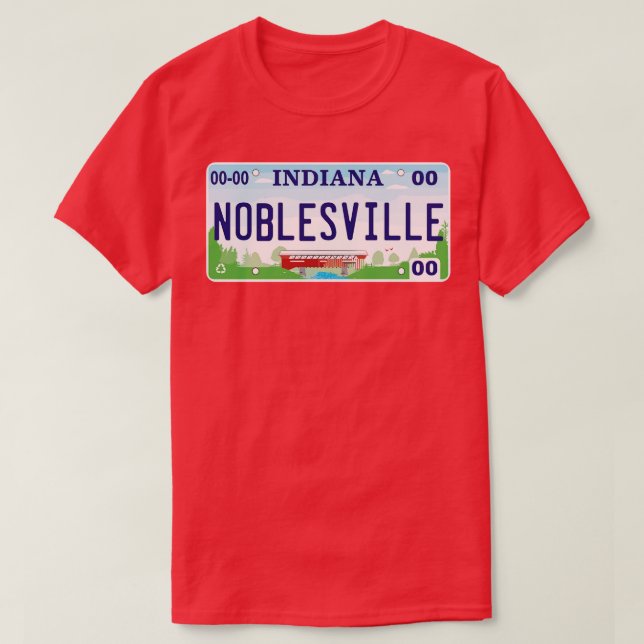 Noblesville Indiana License Plate T-Shirt (Design Front)