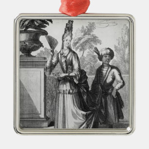 Noblewoman's dress, late 17th century metal tree decoration