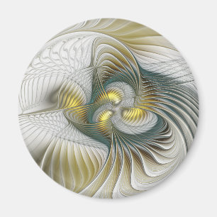 Nobly and Golden Abstract Fantasy Fractal Art Magnet