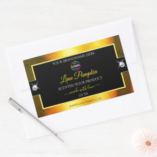 Nobly Black Shiny Golden Orange Logo Product Label