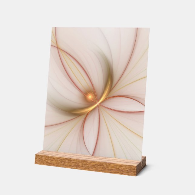 Nobly Copper And Gold Abstract Modern Fractal Art Acrylic Sign (Angle)