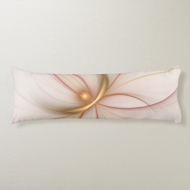 Nobly Copper And Gold Abstract Modern Fractal Art Body Cushion (Front)