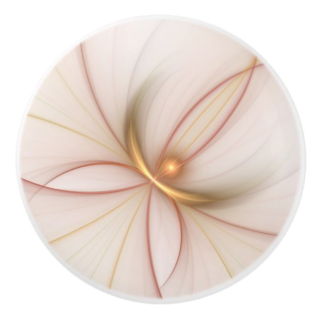 Nobly Copper And Gold Abstract Modern Fractal Art Ceramic Knob (Front)