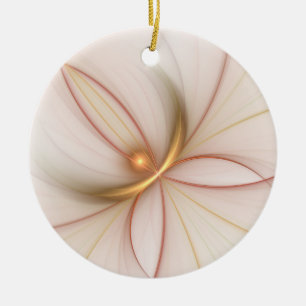 Nobly Copper And Gold Abstract Modern Fractal Art Ceramic Ornament