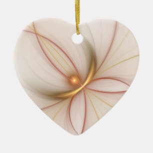 Nobly Copper And Gold Abstract Modern Fractal Art Ceramic Ornament