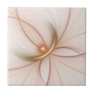 Nobly Copper And Gold Abstract Modern Fractal Art Ceramic Tile
