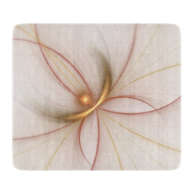 Nobly Copper And Gold Abstract Modern Fractal Art Cutting Board (Front)