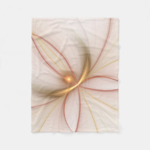 Nobly Copper And Gold Abstract Modern Fractal Art Fleece Blanket