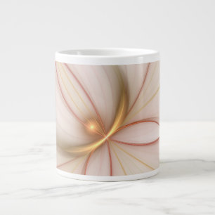 Nobly Copper And Gold Abstract Modern Fractal Art Large Coffee Mug
