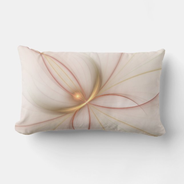 Nobly Copper And Gold Abstract Modern Fractal Art Lumbar Cushion (Front)