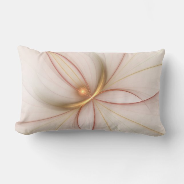 Nobly Copper And Gold Abstract Modern Fractal Art Lumbar Cushion (Front)