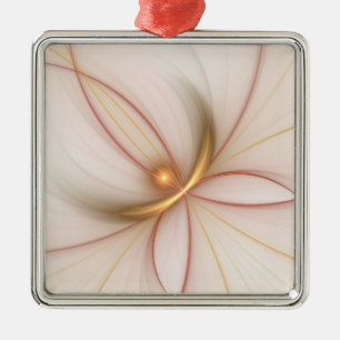 Nobly Copper And Gold Abstract Modern Fractal Art Metal Ornament