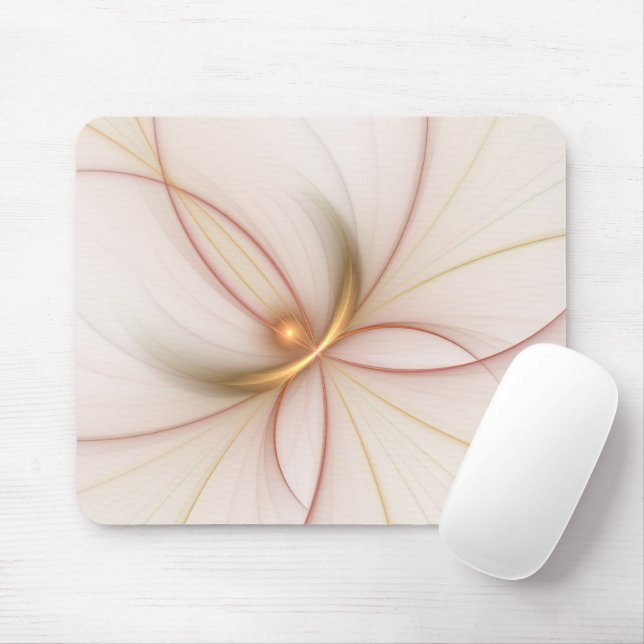 Nobly Copper And Gold Abstract Modern Fractal Art Mouse Pad (With Mouse)