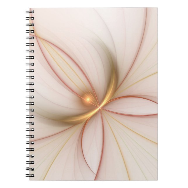 Nobly Copper And Gold Abstract Modern Fractal Art Notebook (Front)