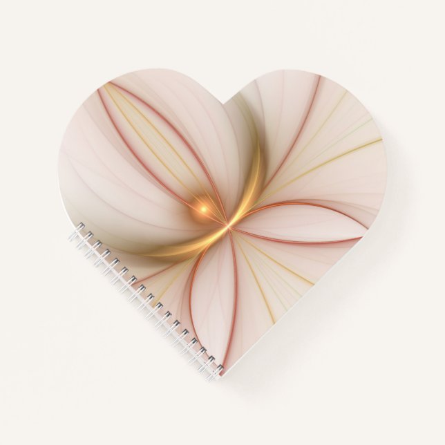 Nobly Copper And Gold Abstract Modern Fractal Art Notebook (Front)