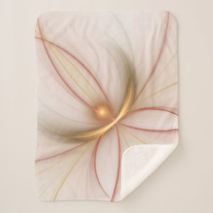 Nobly Copper And Gold Abstract Modern Fractal Art Sherpa Blanket