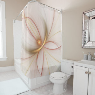 Nobly Copper And Gold Abstract Modern Fractal Art Shower Curtain