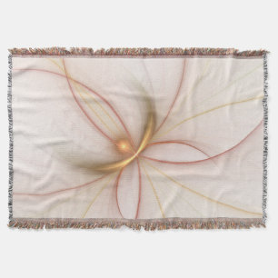 Nobly Copper And Gold Abstract Modern Fractal Art Throw Blanket