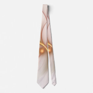 Nobly Copper And Gold Abstract Modern Fractal Art Tie
