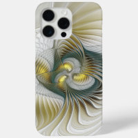 Nobly Golden Teal Abstract Fantasy Fractal Art