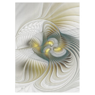 Nobly Golden Teal Abstract Fantasy Fractal Art Tablecloth