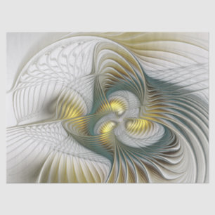 Nobly Golden Teal Abstract Fantasy Fractal Art Tissue Paper