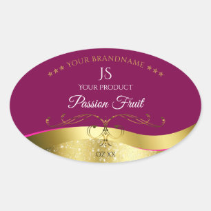 Nobly Wavy Gold Decor Wine Red with Monogram Label
