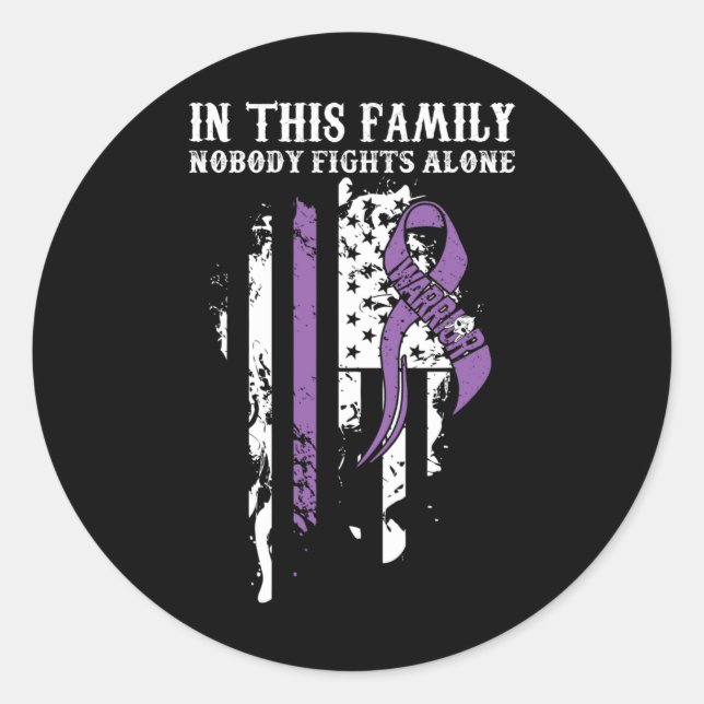 Nobody Alone- Pancreatic Cancer Awareness Support  Classic Round Sticker (Front)