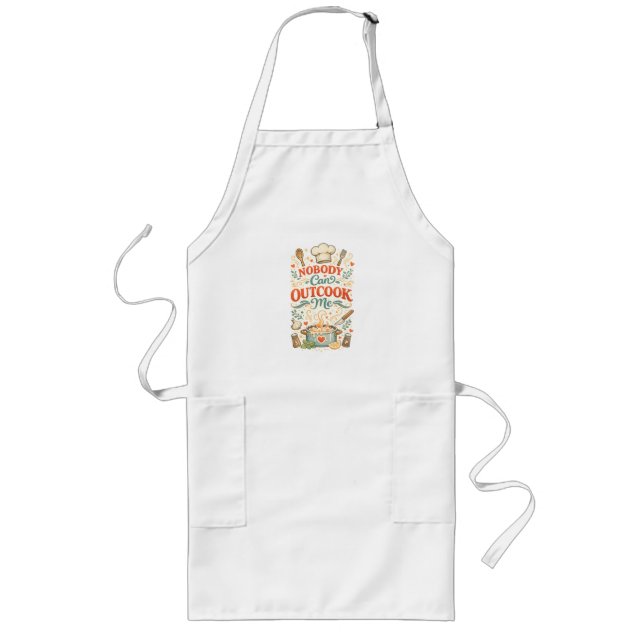Nobody Can Outcook Me Funny Kitchen Apron Gift (Front)