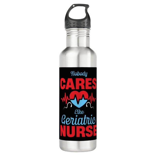 Nobody Cares Like Geriatric Caregivers Elderly 710 Ml Water Bottle (Front)
