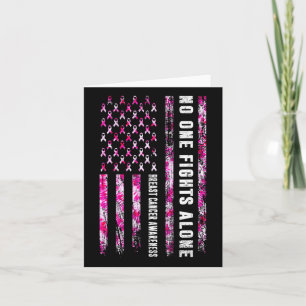 Nobody Fight Alone American Flag Breast Cancer Awa Card