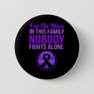Nobody Fights Alone Alzheimerheimer's Awareness 6 Cm Round Badge