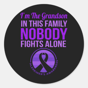 Nobody Fights Alone Alzheimerheimer's Awareness  Classic Round Sticker