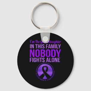Nobody Fights Alone Alzheimerheimer's Awareness Key Ring