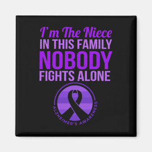 Nobody Fights Alone Alzheimerheimer's Awareness Magnet