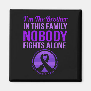 Nobody Fights Alone Alzheimerheimer's Awareness Magnet