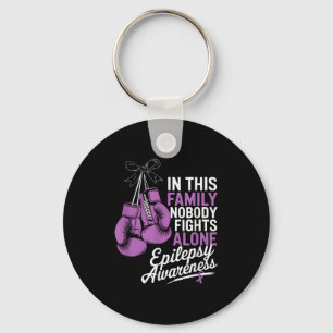 Nobody Fights Alone Boxing Epilepsy Awareness Purp Key Ring