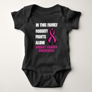 NOBODY FIGHTS ALONE...Breast Cancer Baby Bodysuit