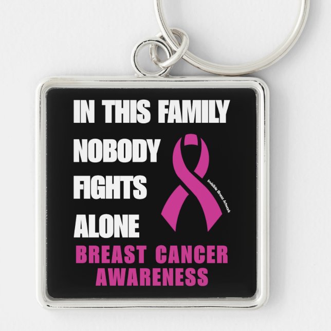 NOBODY FIGHTS ALONE...Breast Cancer Key Ring (Front)