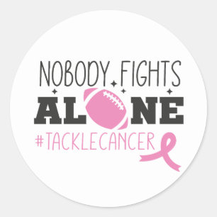 Nobody Fights Alone Breast Cancer Pink Ribbon Classic Round Sticker