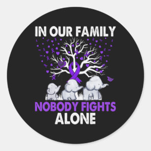 Nobody Fights Alone Family Elephants Heimerheimer Classic Round Sticker