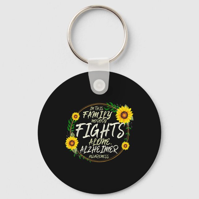Nobody Fights Alone. Family Support. Alzheimer Awa Key Ring (Front)