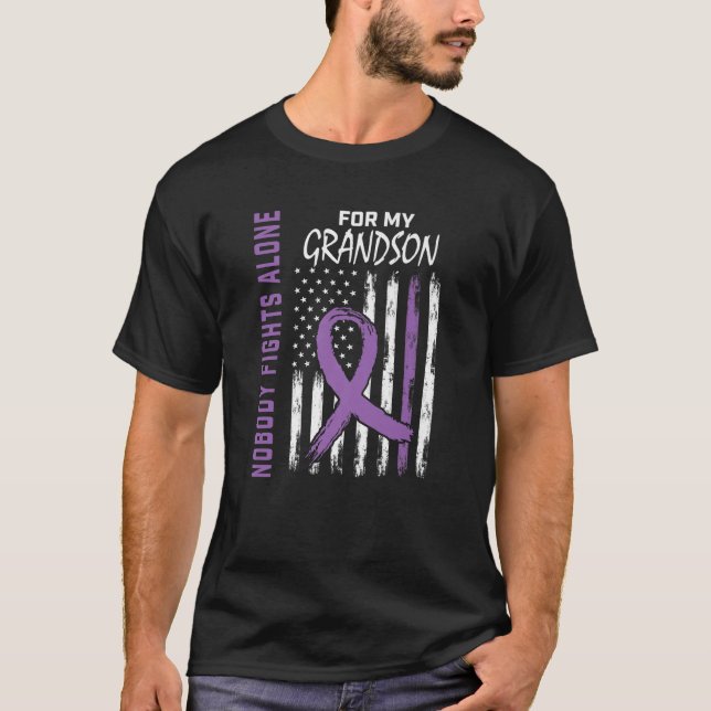 Nobody Fights Alone Grandson Lupus Awareness Ameri T-Shirt (Front)